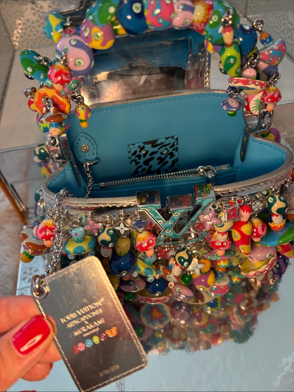MAKE OFFER Louis Vuitton RARE Takashi Murakami mini mushroom capucines - Picture 3 of 9